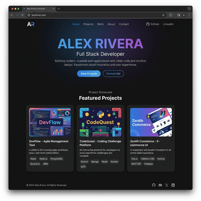 PortfolioX — built with Flexity.AI